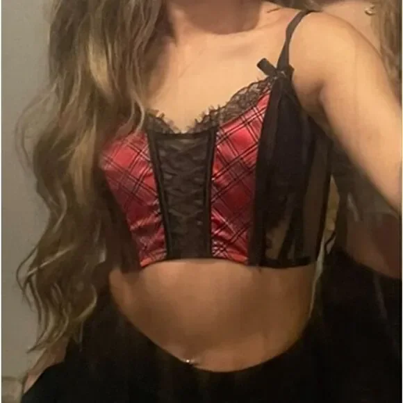 NWT Victorias Secret Plaid Corset Small DD‎
